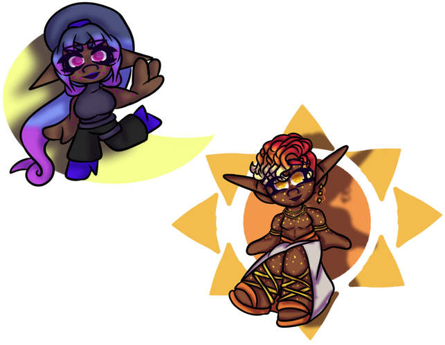 Lord Niko and Lady Anastasia the sun and moon gods